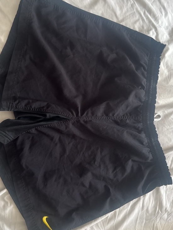 Nike Pants - Nike Women’s Black Athletic Shorts with Yellow Swoosh Accent